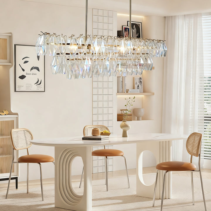 Timeless Elegance Fluted Crystal Chandelier with Luxe Metallic Finish,Fluted crystal effect ,dining room light fitting