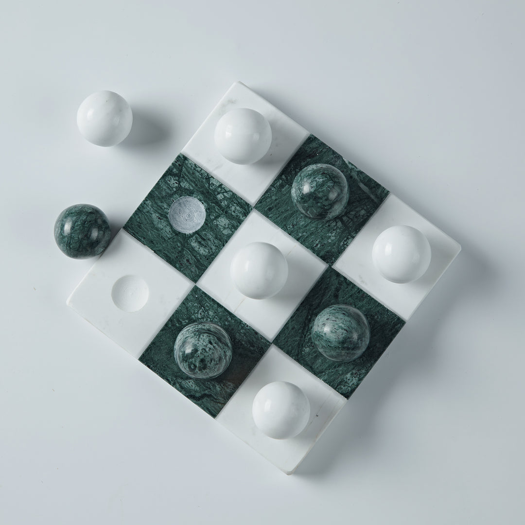 Green Marble Tic Tac Toe Board