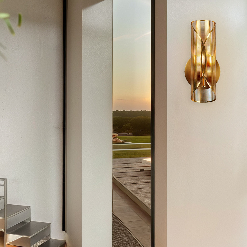 Curl Perforated Sconce 1-Light - Perfect for Kitchen and Bedroom Wall Sconces