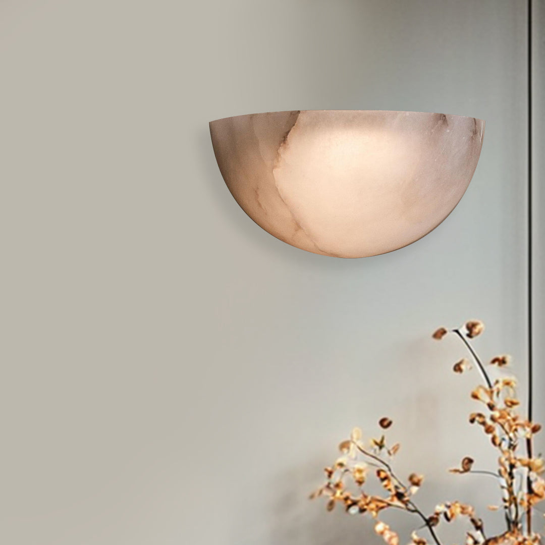 Alabaster Natural Stone Wall Light Sconce - Elegant Natural Stone Lighting for Home Decor - Perfect for Living Room, Kitchen, and Bedroom Wall Lights