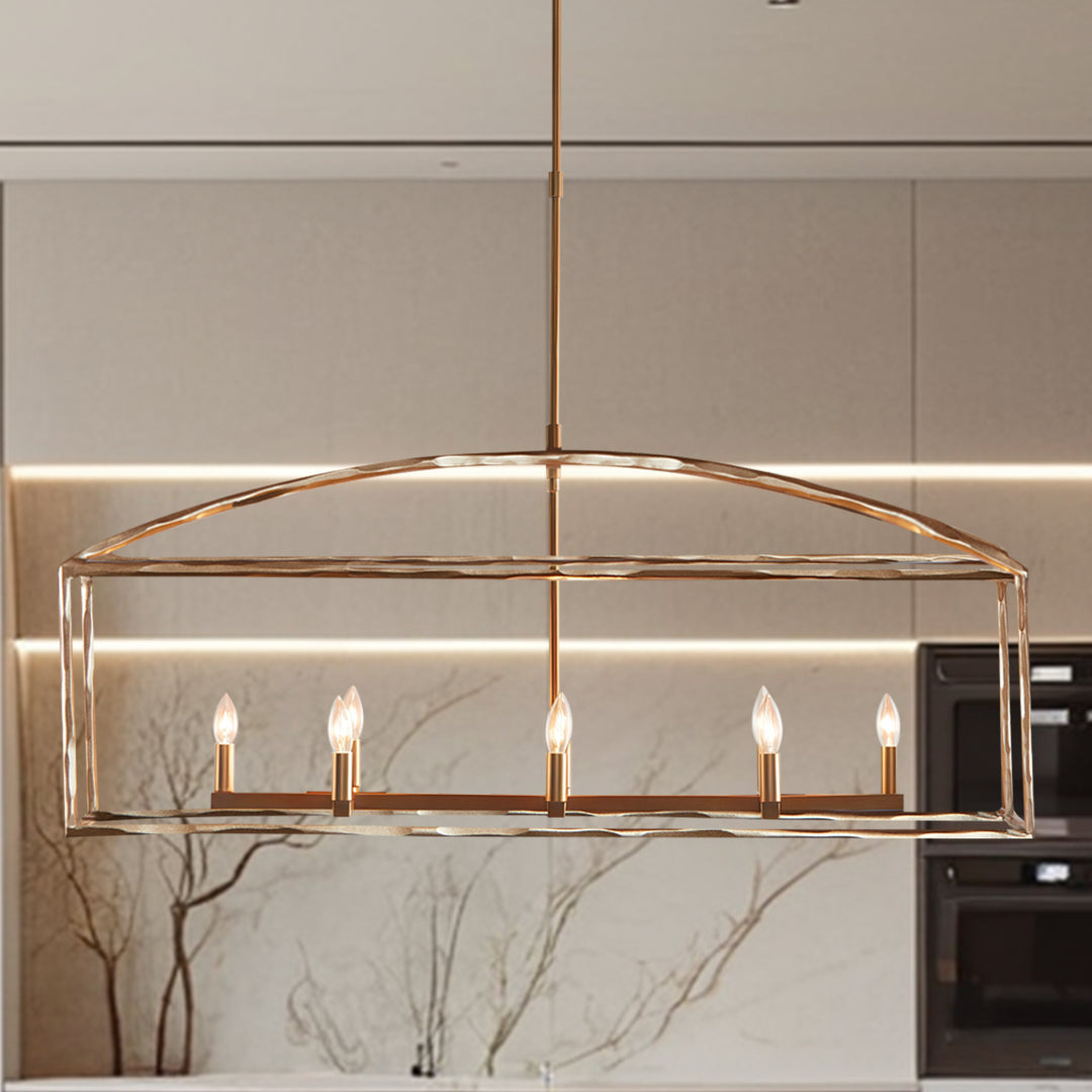 ForgeCurve Dining Chandelier - Modern Hand-Forged Chandelier with Organic Curves Suitable for Dining Room And Living Room