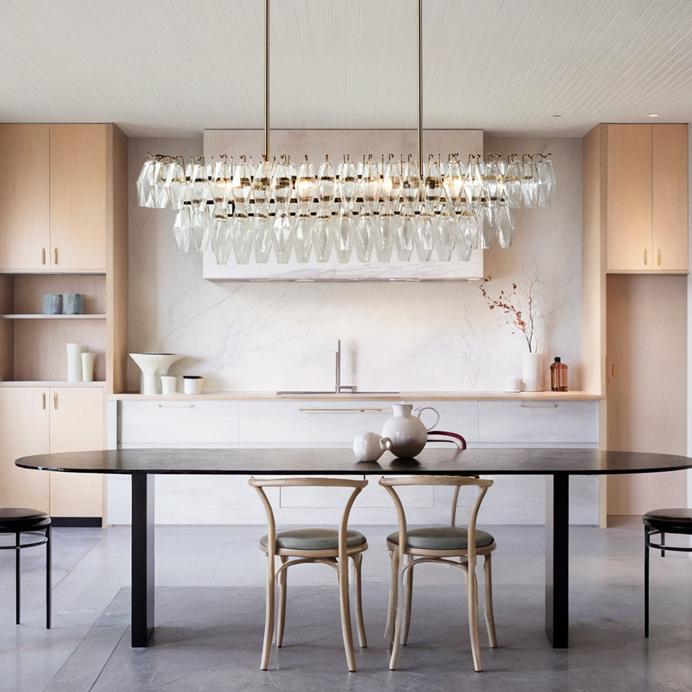 Timeless Elegance Fluted Crystal Chandelier with Luxe Metallic Finish,Fluted crystal effect ,dining room light fitting