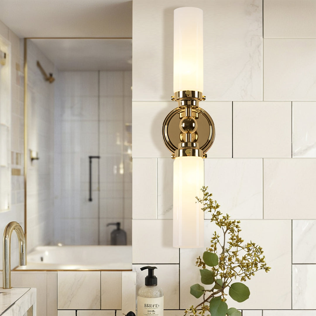 Spherical Steel Sconce - Modern Silhouette with Steel Construction and Spherical Detail - Stylish Bathroom Wall Lights and Contemporary Bathroom Sconces Modern