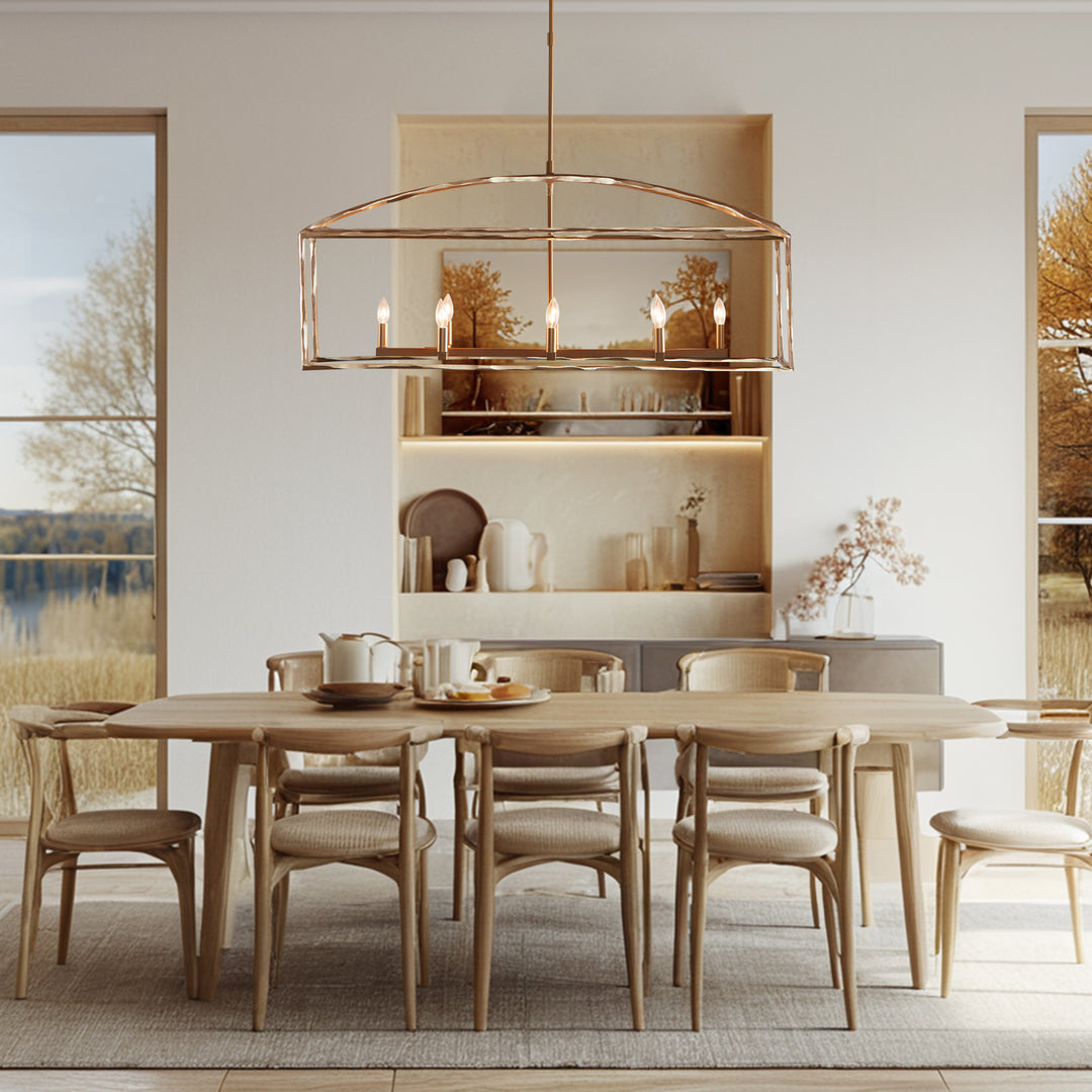 ForgeCurve Dining Chandelier - Modern Hand-Forged Chandelier with Organic Curves Suitable for Dining Room And Living Room