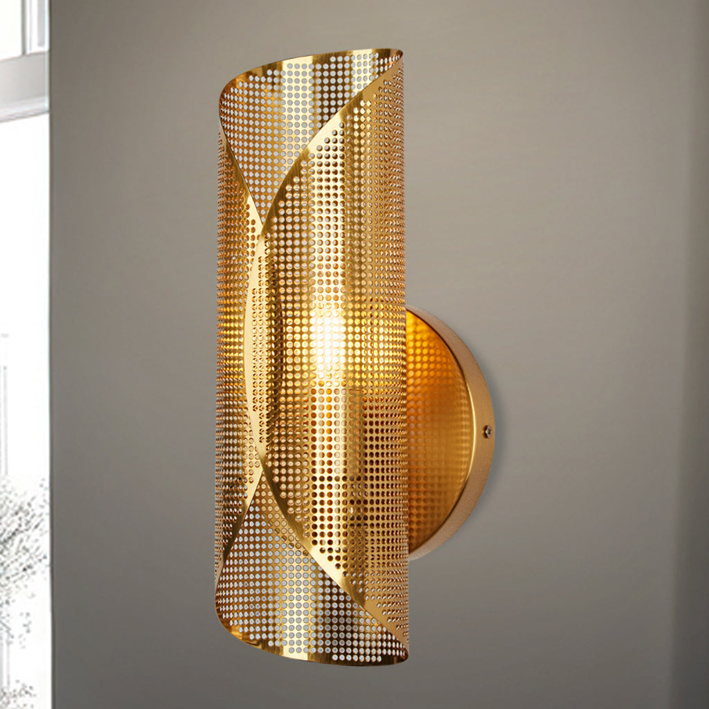 Curl Perforated Sconce 1-Light - Perfect for Kitchen and Bedroom Wall Sconces