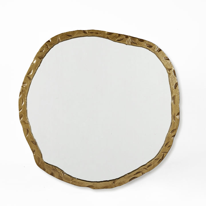 Artisan's Oversized Round Mirror with Rough-Hewn Black Aluminum Frame-Oversized round mirror