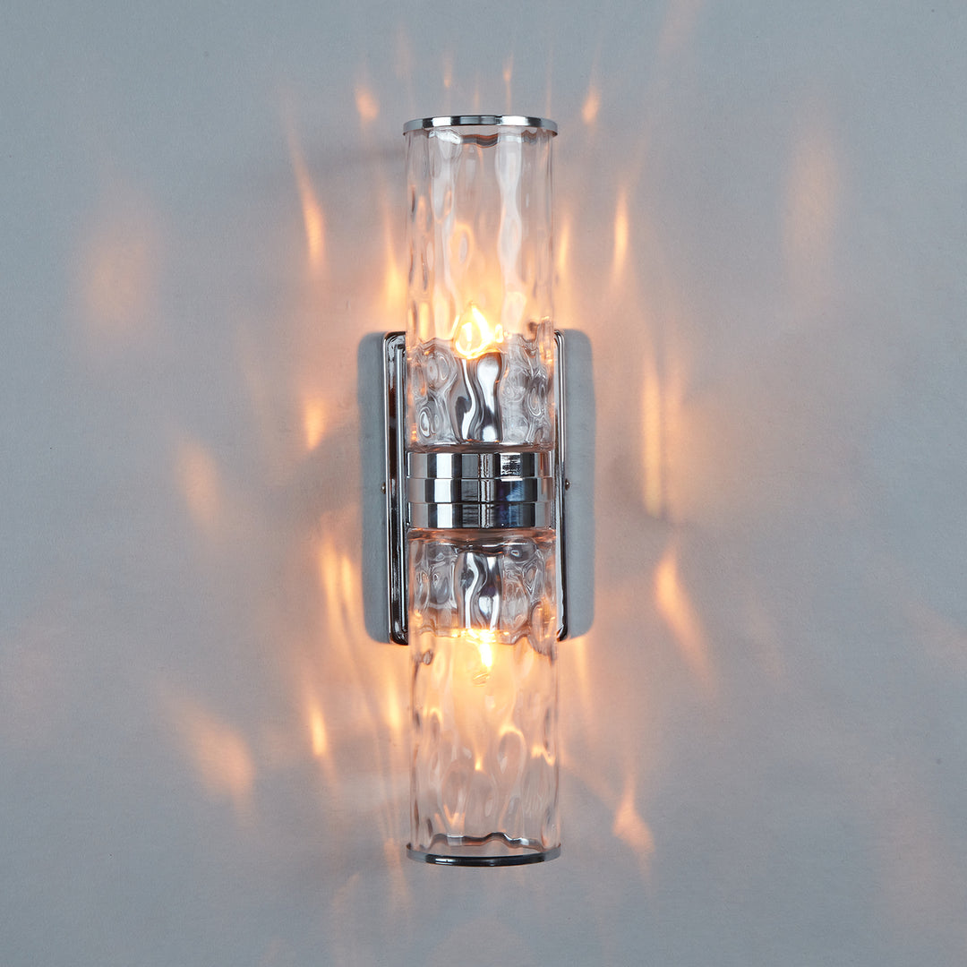 Hammered Clear Glass Shades Candelabra Sconce - Elegant Wall Sconces with Rich Finishes, Suitable for the Bathroom as Lighting for Your Makeup