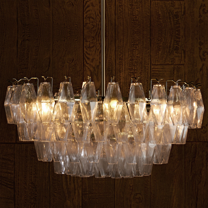 Crystal Elegance Chandelier with Fluted Accents ,Solid crystal design ,dining area light fixtures