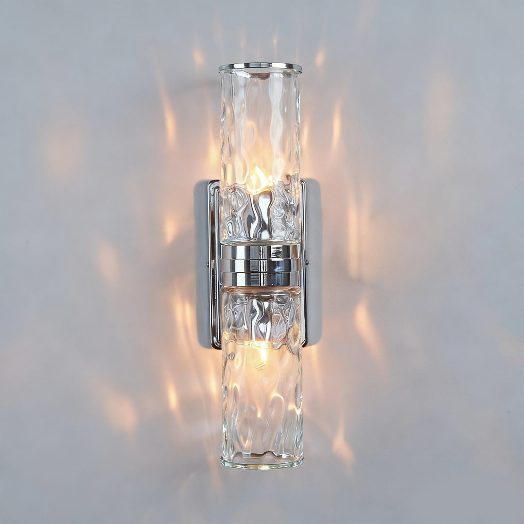 Hammered Clear Glass Shades Candelabra Sconce - Elegant Wall Sconces with Rich Finishes, Suitable for the Bathroom as Lighting for Your Makeup