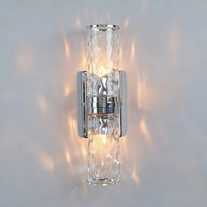 Hammered Clear Glass Shades Candelabra Sconce - Elegant Wall Sconces with Rich Finishes, Suitable for the Bathroom as Lighting for Your Makeup