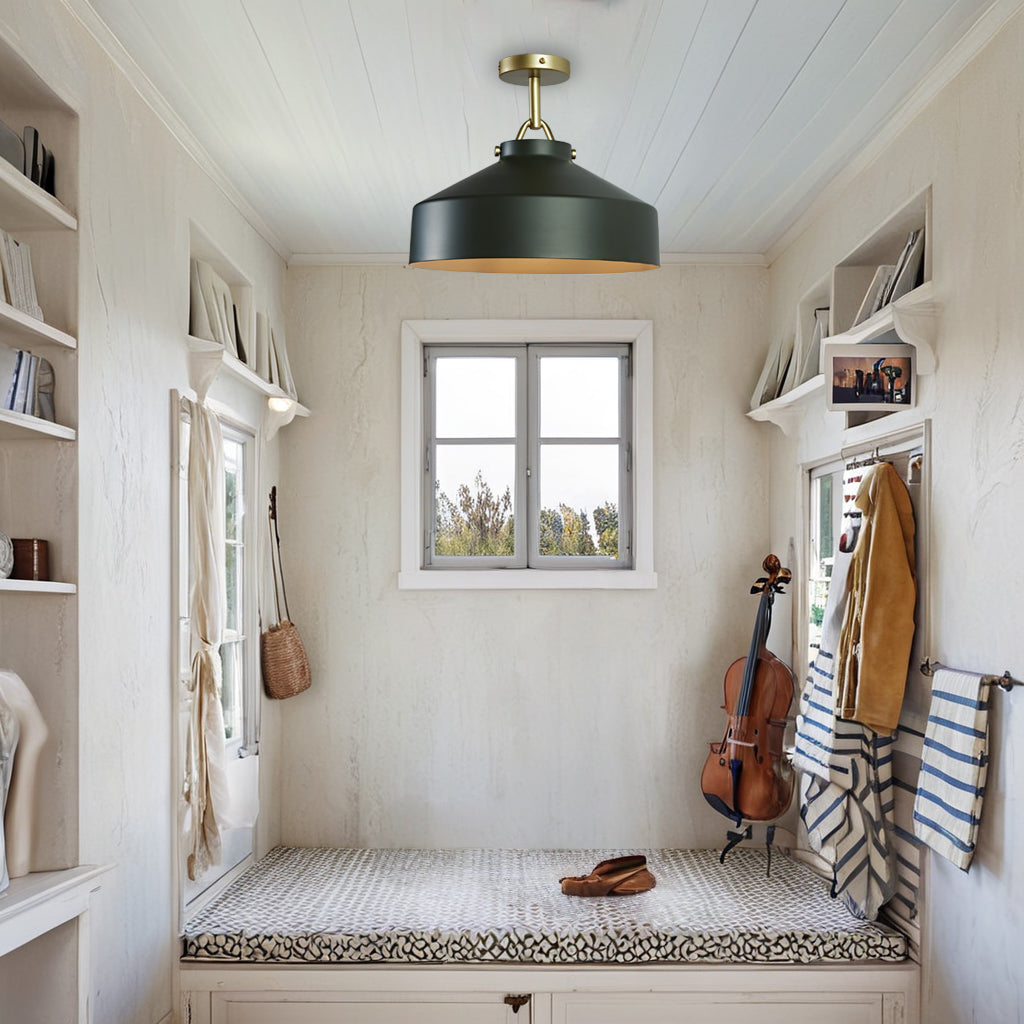 Flexillum Living Room Flush Mount 16" - Sleek Design with Angular Details, Versatile Placement, and Dimmer Switch Compatible - Perfect for Living Room, Ceiling Lamps for Living Room, and Lounge Lights Ceiling