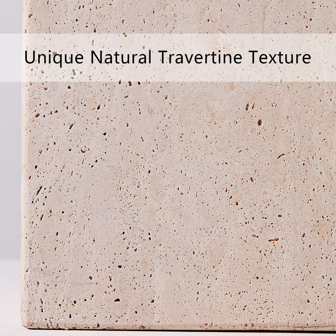 Nature's Touch Travertine Bath Accessories with Organic Edge and Unique Variations for Rustic Bathroom Decor