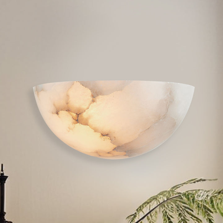 Alabaster Natural Stone Wall Light Sconce - Elegant Natural Stone Lighting for Home Decor - Perfect for Living Room, Kitchen, and Bedroom Wall Lights
