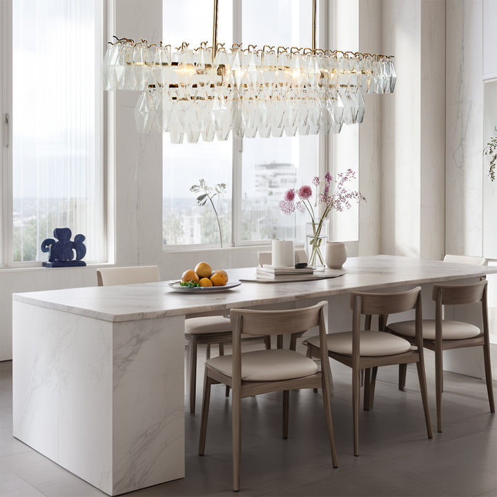 Timeless Elegance Fluted Crystal Chandelier with Luxe Metallic Finish,Fluted crystal effect ,dining room light fitting