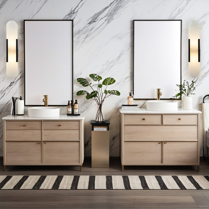 Alabaster Elegance Backplate Sconce - Elegant Alabaster Design with Stunning Finishes - Perfect for Bathroom Sconce