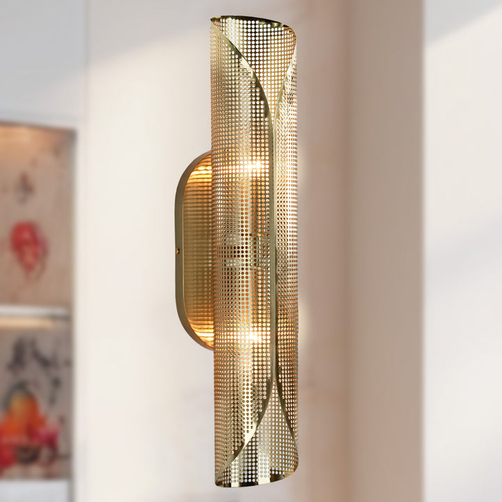 Curl Perforated Sconce 2-Light - Modern Light Fixture for kitchen, Bedroom Wall Sconces