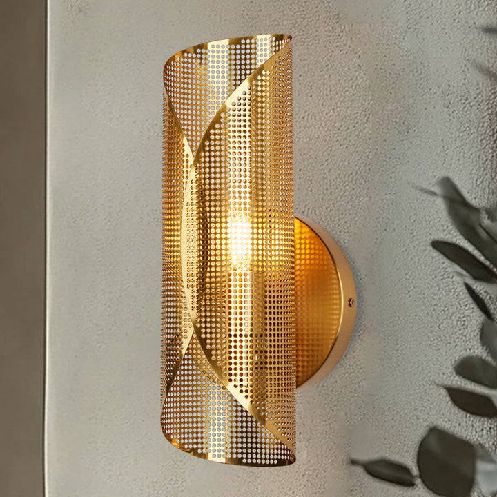 Curl Perforated Sconce 1-Light - Perfect for Kitchen and Bedroom Wall Sconces