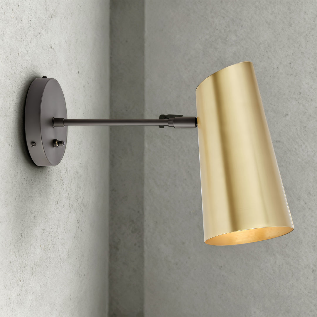 Metal Medium Streamline Glow Sconce - Articulating Brass Wall Lights for Living Room