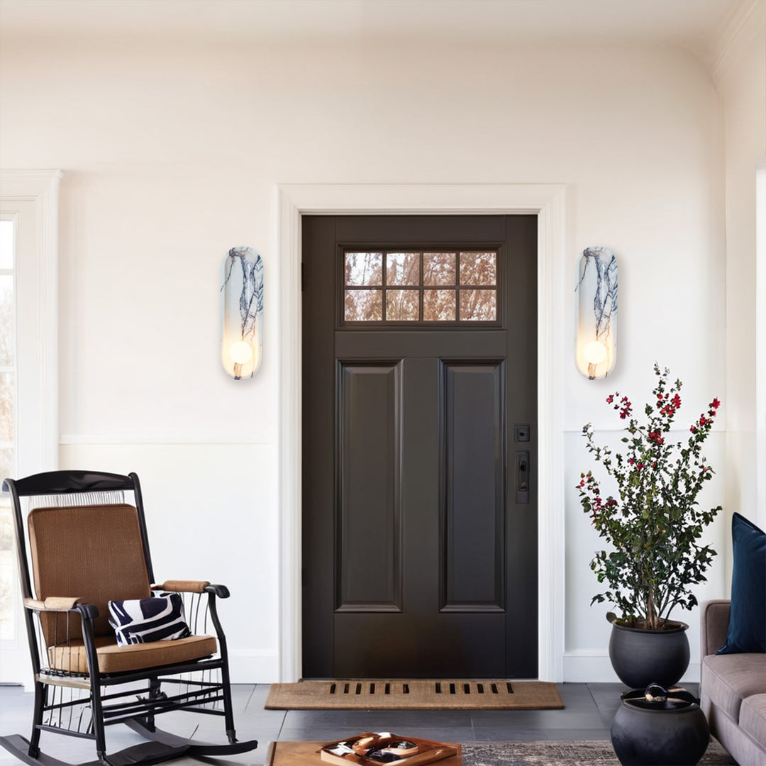 Roxane White Marble Wall Sconce - Elegant Roxane sconce Design with Stunning Finishes - Perfect for Bathroom Sconce and Kitchen Sconce