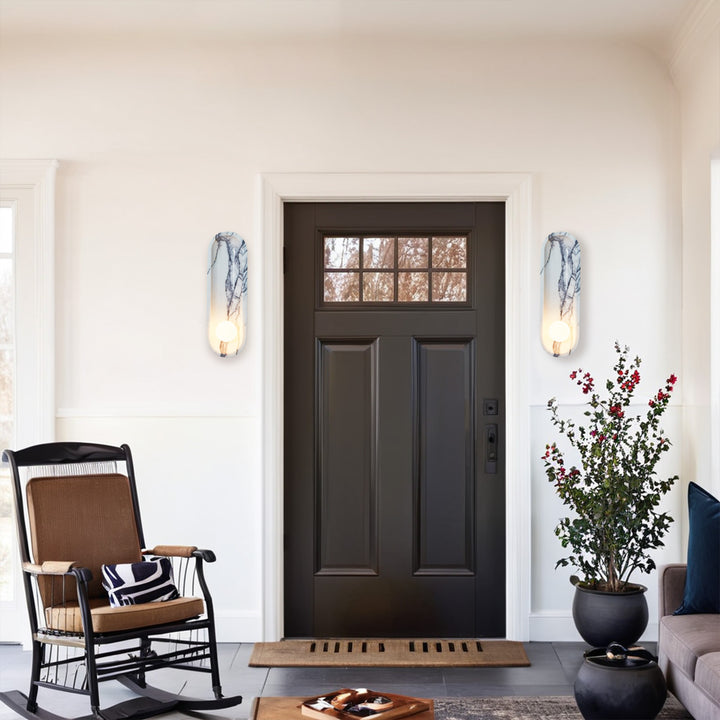 Roxane White Marble Wall Sconce - Elegant Roxane sconce Design with Stunning Finishes - Perfect for Bathroom Sconce and Kitchen Sconce