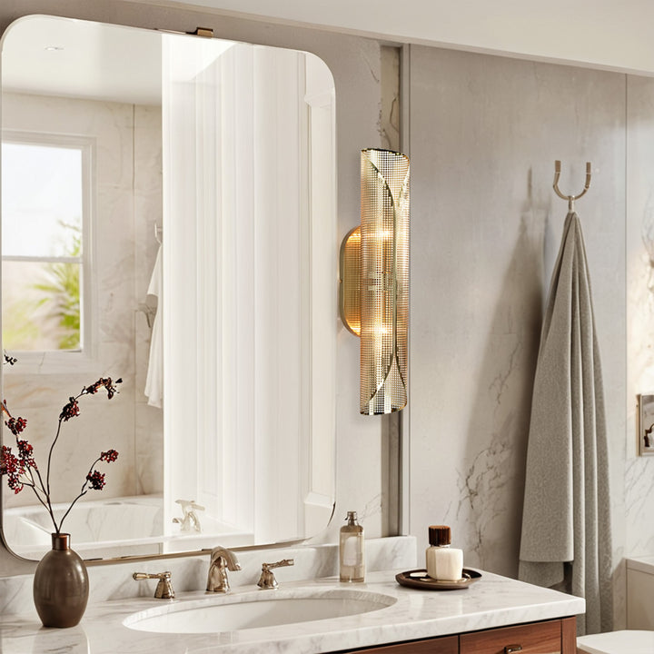 Curl Perforated Sconce 2-Light - Modern Light Fixture for kitchen, Bedroom Wall Sconces