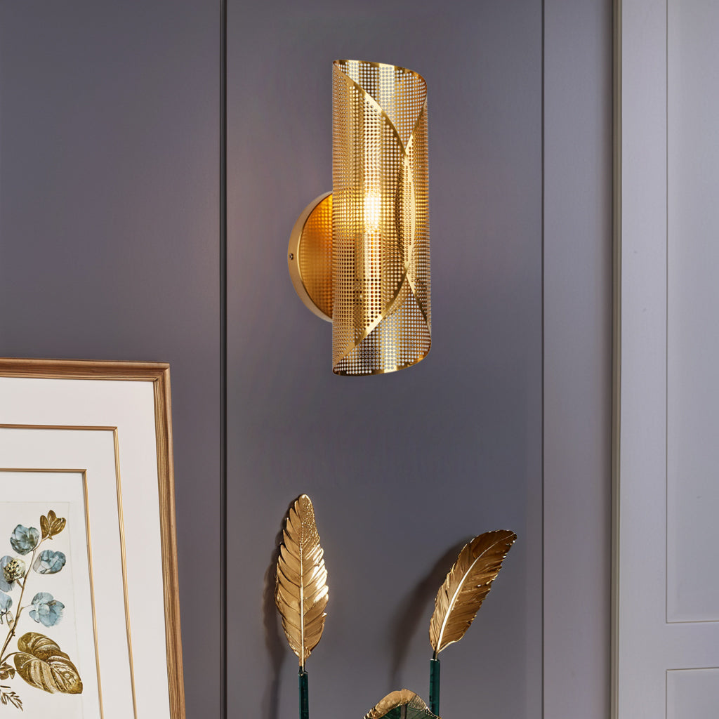 Curl Perforated Sconce 1-Light - Perfect for Kitchen and Bedroom Wall Sconces