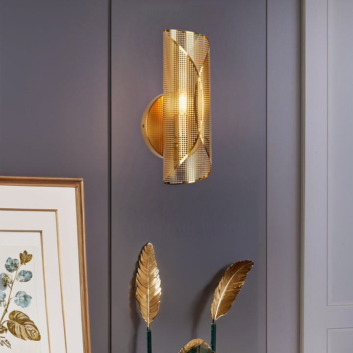 Curl Perforated Sconce 1-Light - Perfect for Kitchen and Bedroom Wall Sconces