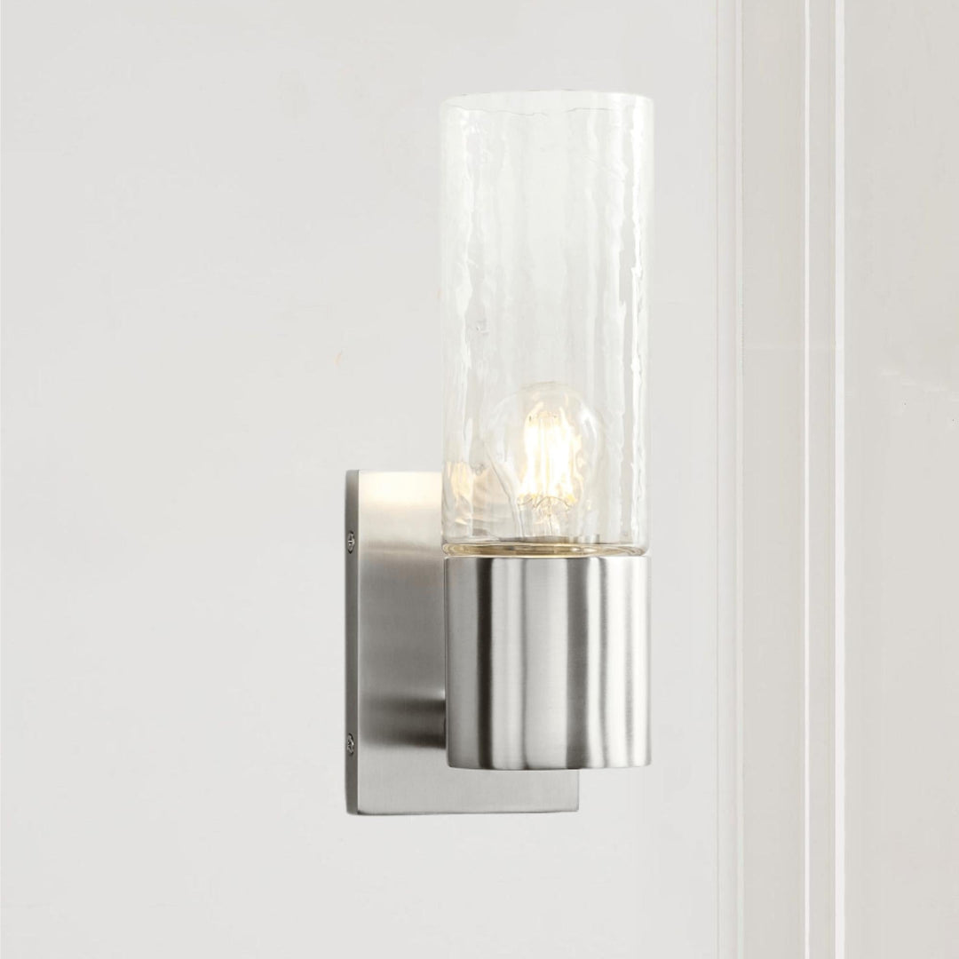 Transparent Glass Cylinder - Sleek Handcrafted Wall Lamps for Optimal Light, Suitable for Bathrooms and Living Rooms