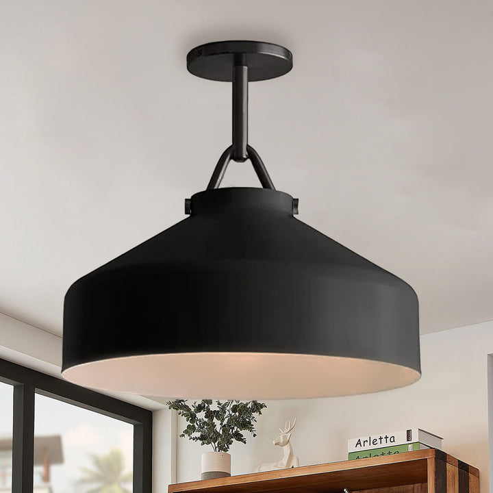 Flexillum Living Room Flush Mount 16" - Sleek Design with Angular Details, Versatile Placement, and Dimmer Switch Compatible - Perfect for Living Room, Ceiling Lamps for Living Room, and Lounge Lights Ceiling