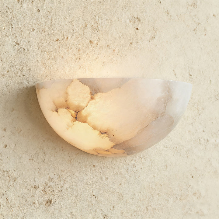 Alabaster Natural Stone Wall Light Sconce - Elegant Natural Stone Lighting for Home Decor - Perfect for Living Room, Kitchen, and Bedroom Wall Lights