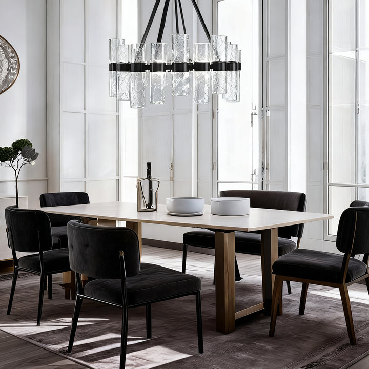 Penni Recycled Glass Chandelier - Elegant Art Deco Lighting Fixture - Perfect for Living Room Chandelier and Hanging Light Fixture