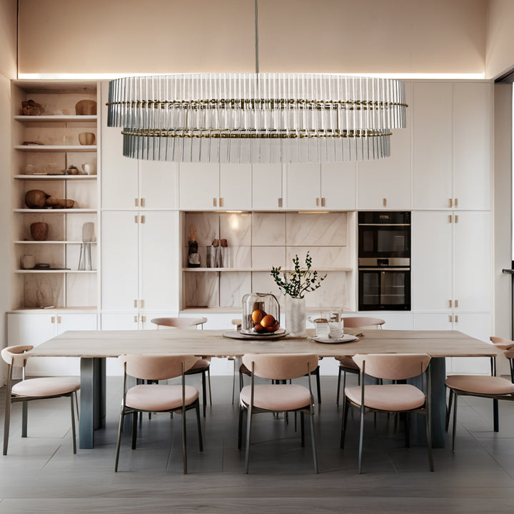 Mallory Crystal elegant retro brass round chandelier pure crystal created for living room, kitchen