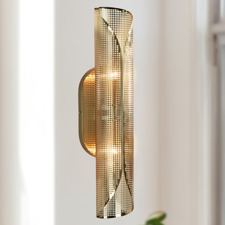 Curl Perforated Sconce 2-Light - Modern Light Fixture for kitchen, Bedroom Wall Sconces