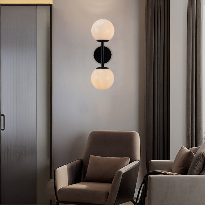 Fiberglass Glow Double Wall Sconce: Cast Fiberglass with White Textured Finish and Pewter/Gold Accents for Kitchen, Bathroom, Outdoor