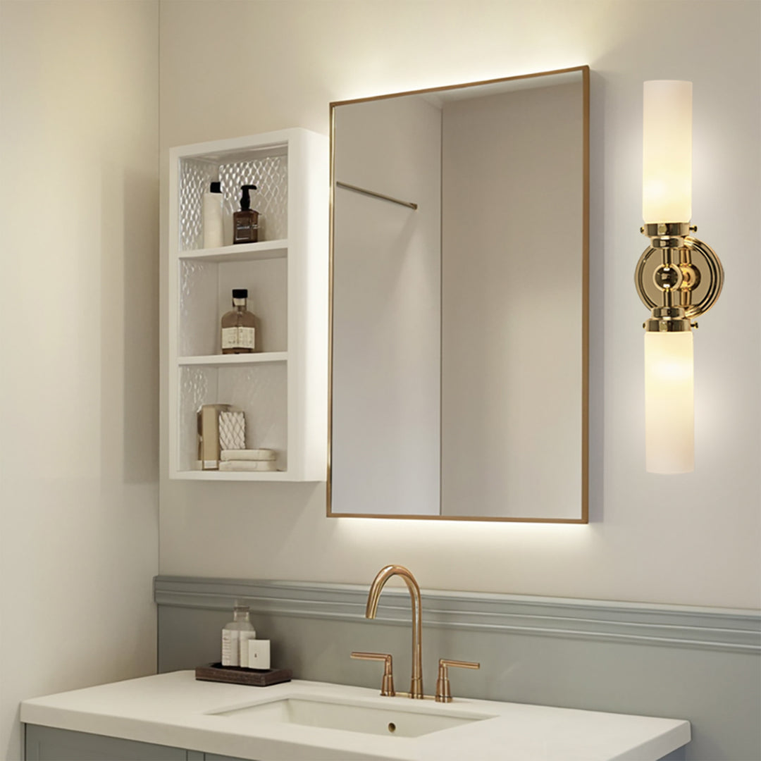 Spherical Steel Sconce - Modern Silhouette with Steel Construction and Spherical Detail - Stylish Bathroom Wall Lights and Contemporary Bathroom Sconces Modern