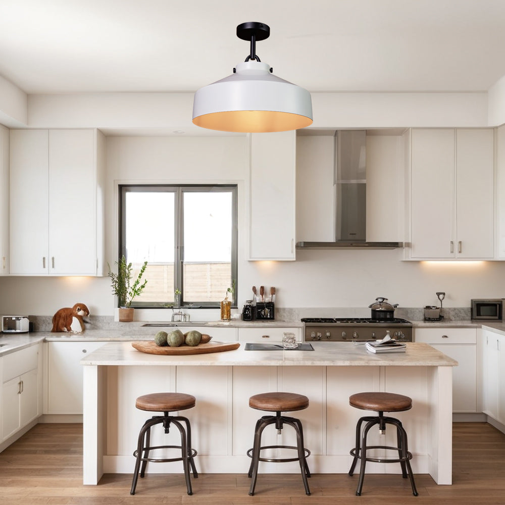 Flexillum Living Room Flush Mount 16" - Sleek Design with Angular Details, Versatile Placement, and Dimmer Switch Compatible - Perfect for Living Room, Ceiling Lamps for Living Room, and Lounge Lights Ceiling