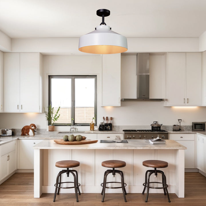 Flexillum Living Room Flush Mount 16" - Sleek Design with Angular Details, Versatile Placement, and Dimmer Switch Compatible - Perfect for Living Room, Ceiling Lamps for Living Room, and Lounge Lights Ceiling