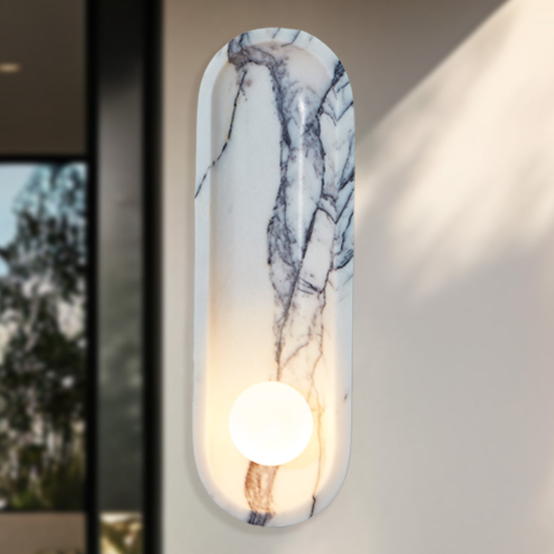 Roxane White Marble Wall Sconce - Elegant Roxane sconce Design with Stunning Finishes - Perfect for Bathroom Sconce and Kitchen Sconce