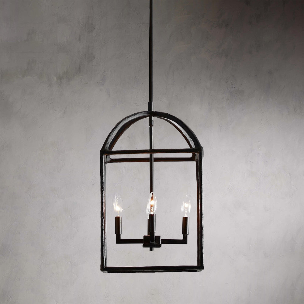 Modern Industrial Forged-Iron Pendant Light - Adjustable Height Hanging Light Fixtures, Suitable for Dining Room And Living Room