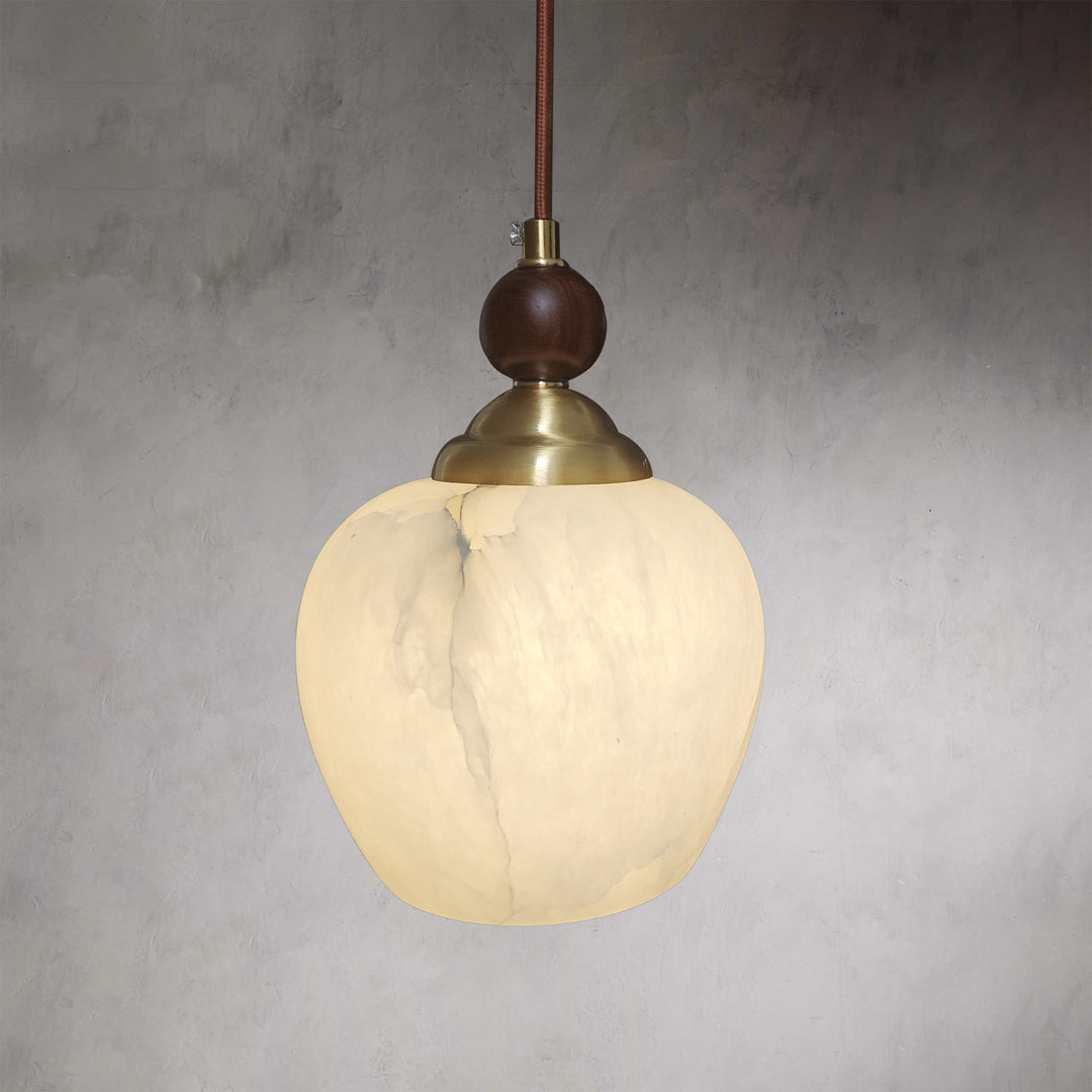 Alabaster Spherical Pendant Light - Elegant Alabaster Fixture for Modern Bedroom Decor and Stylish Hanging Lights for Bedroom