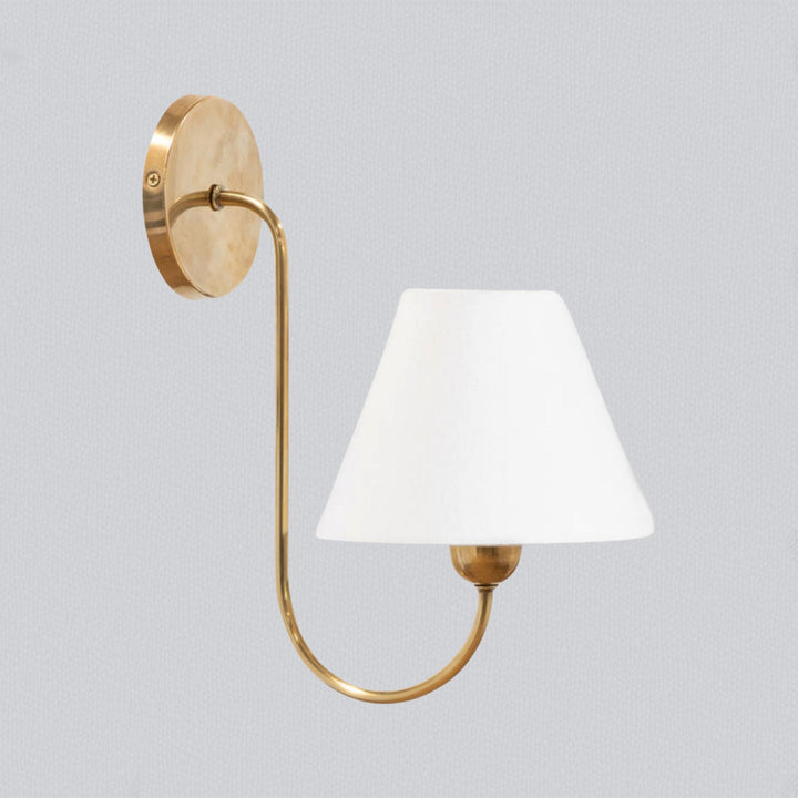 Gleaming Elegance Stainless Oil Rubbed Sconce - Durable Stainless Steel and Antique Brass with White Linen Shade - Ideal Wall Lights for Your Living Room