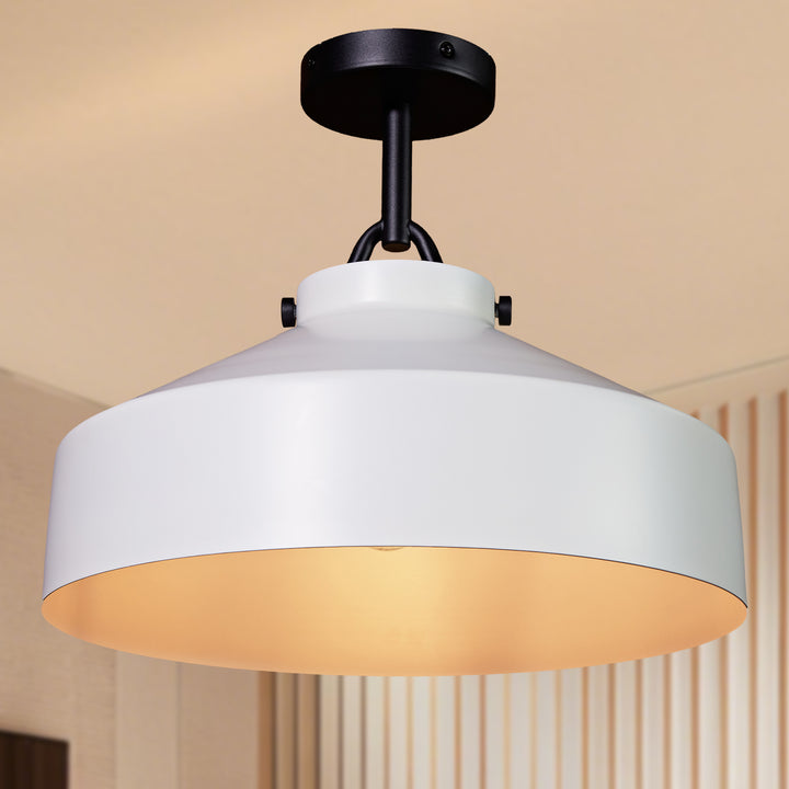 Flexillum Living Room Flush Mount 16" - Sleek Design with Angular Details, Versatile Placement, and Dimmer Switch Compatible - Perfect for Living Room, Ceiling Lamps for Living Room, and Lounge Lights Ceiling