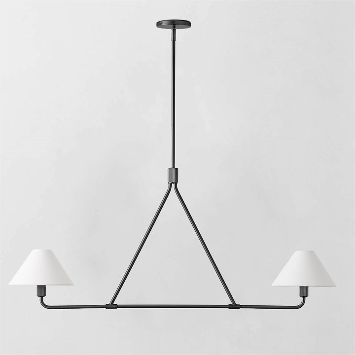 Minimalist Elegance Architectural 2-Light Tapered Pendant: Angular and Minimalist Design for Dining, Bedroom, and Living Room Illumination