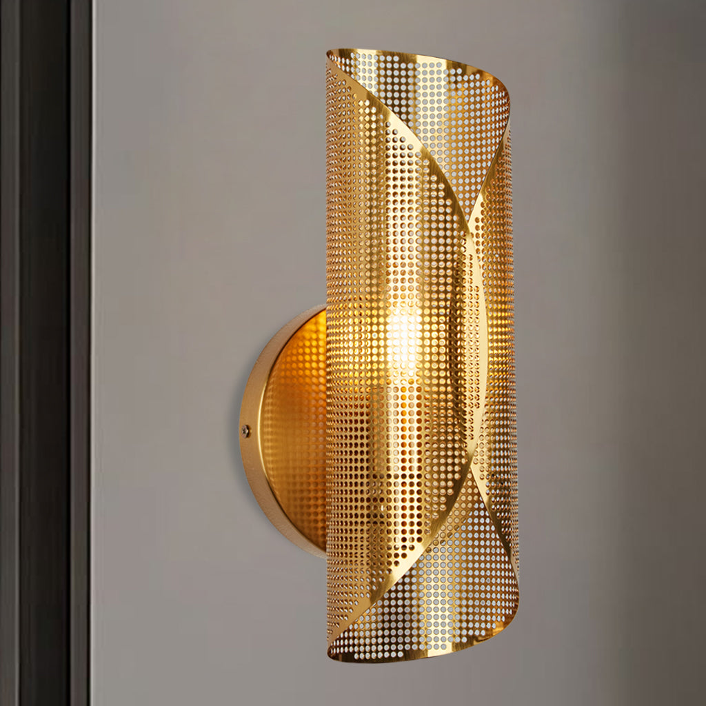 Curl Perforated Sconce 1-Light - Perfect for Kitchen and Bedroom Wall Sconces