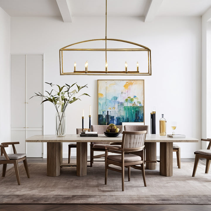 ForgeCurve Dining Chandelier - Modern Hand-Forged Chandelier with Organic Curves Suitable for Dining Room And Living Room