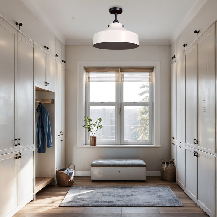 Flexillum Living Room Flush Mount 16" - Sleek Design with Angular Details, Versatile Placement, and Dimmer Switch Compatible - Perfect for Living Room, Ceiling Lamps for Living Room, and Lounge Lights Ceiling