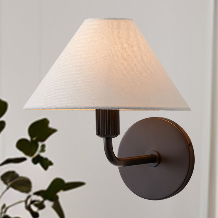 Elegant Linen Glow Sconce - Architectural Design Tapered Shade Wall Sconce for Bedroom and Living Room - A Statement Piece of Elegance and Sophistication