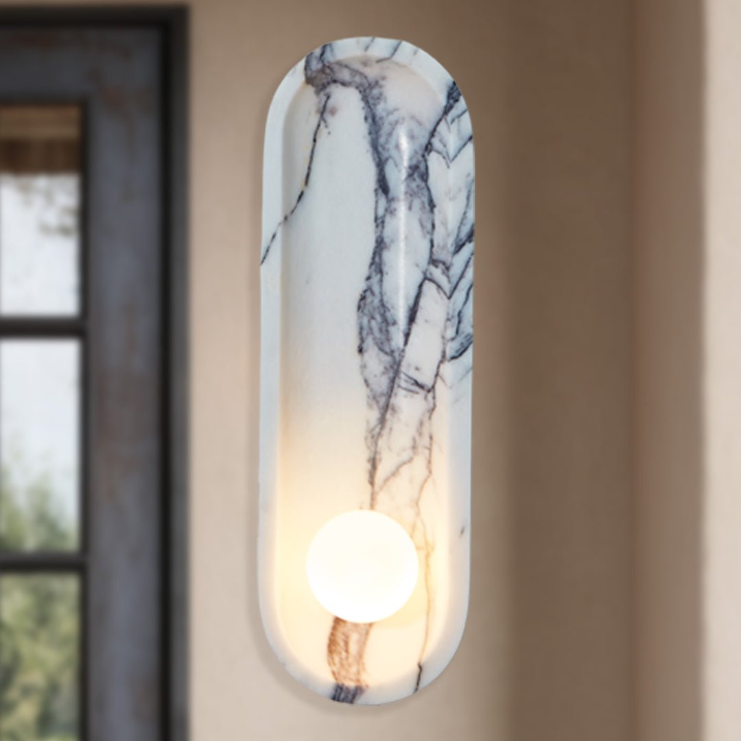 Roxane White Marble Wall Sconce - Elegant Roxane sconce Design with Stunning Finishes - Perfect for Bathroom Sconce and Kitchen Sconce