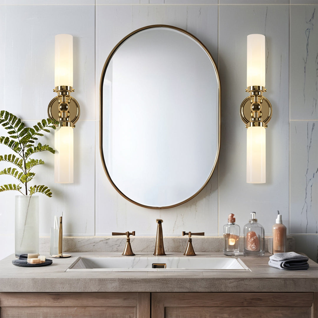 Spherical Steel Sconce - Modern Silhouette with Steel Construction and Spherical Detail - Stylish Bathroom Wall Lights and Contemporary Bathroom Sconces Modern