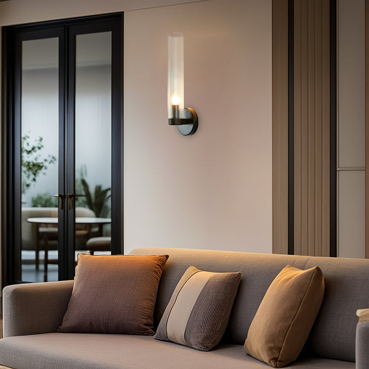 Radiant Fluted Glow Sconce - Elegant Bathroom Wall Lights with Fluted Glass Shade, Suitable for Your Makeup Lighting Mirror in the Bathroom